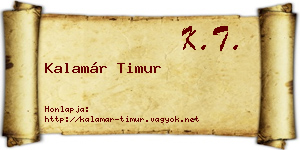 Kalamár Timur névjegykártya